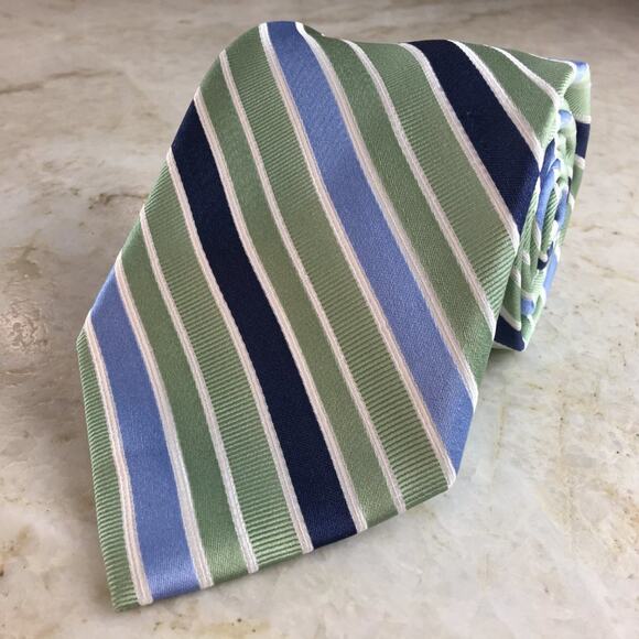 ASHFORD & BROOKS, LONDON, REGIMENT STRIPE SILK TIE - Picture 11 of 14